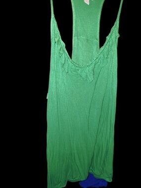 Old Navy Green Racerback Tank Top with Ruffle Trim
